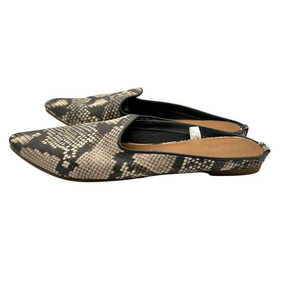 Universal Thread Women's Beige Leather Snake‎ Print Mules Size 7.5 - Picture 5 of 10